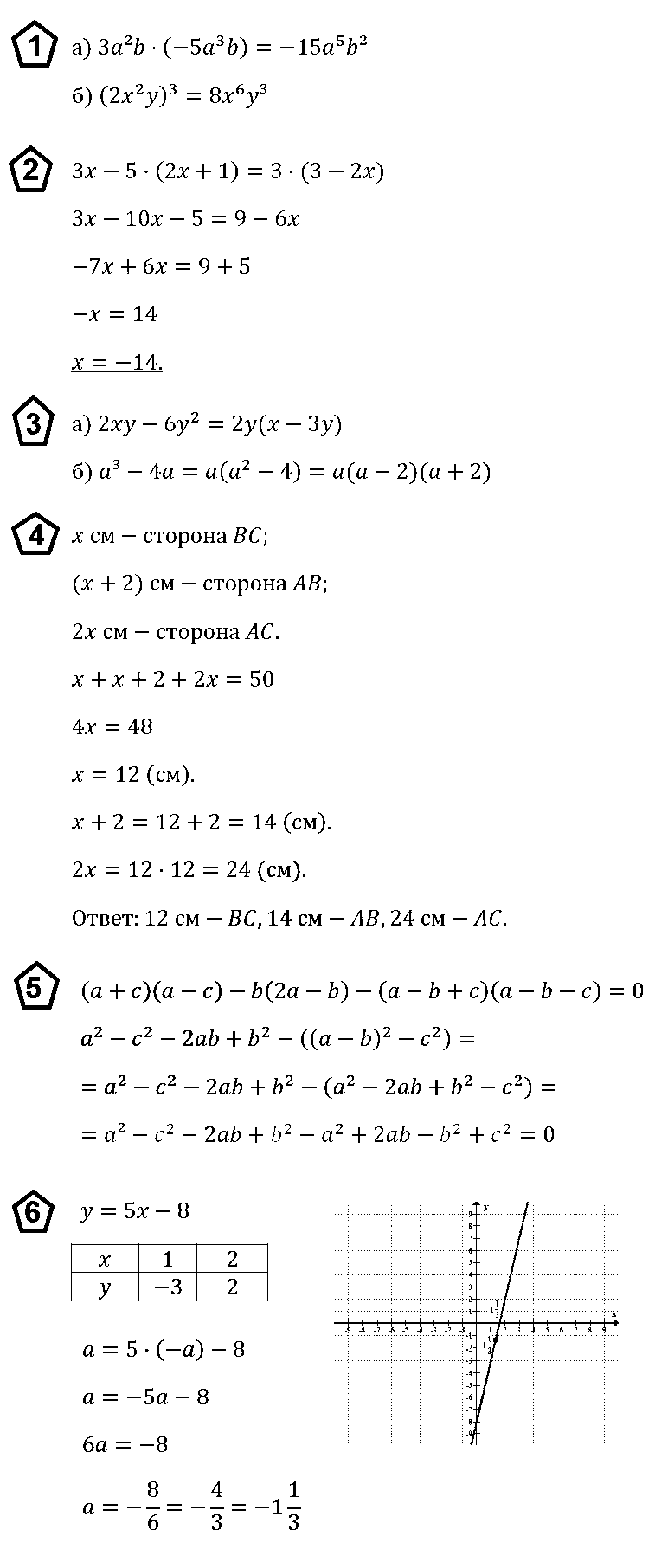 Алгебра 7 Макарычев ИК-2 Вариант 1 ответы