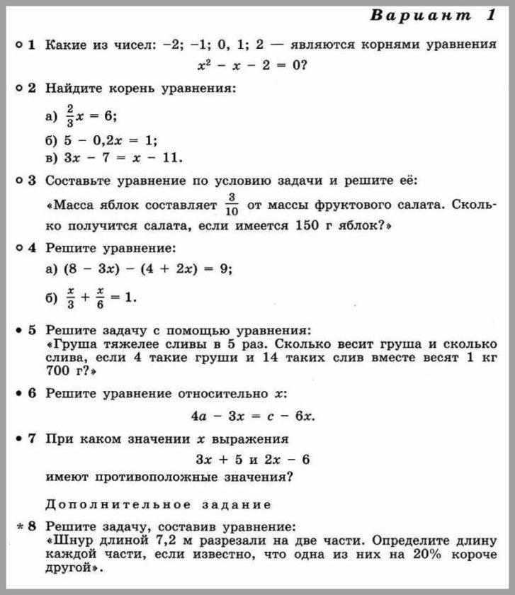 Алгебра 7 Дорофеев КР-04